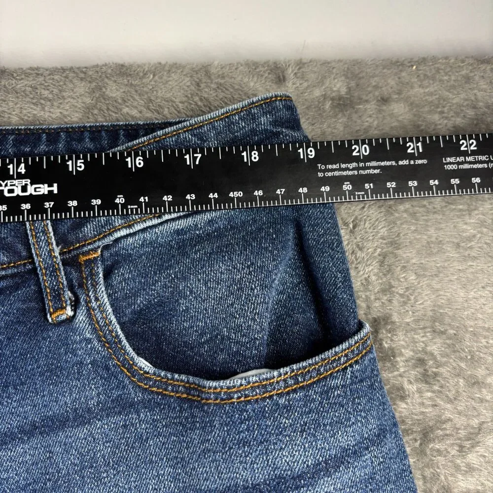 Hollister Women Jeans Curvy Ultra High Rise Dad Distressed Dark Wash Sz 19 M149 - Picture 7 of 13